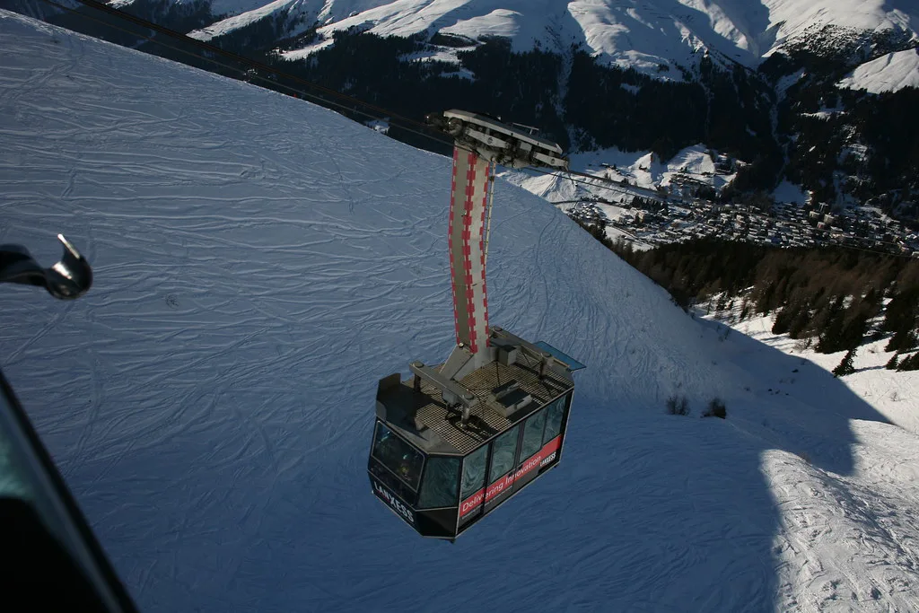 Gondola on Jakob's Horn, ski area in Davos