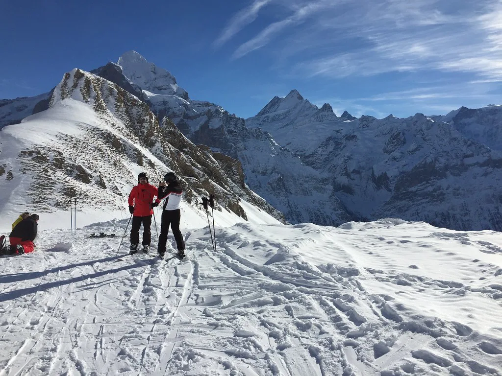 Skiing at First, Grindelwald