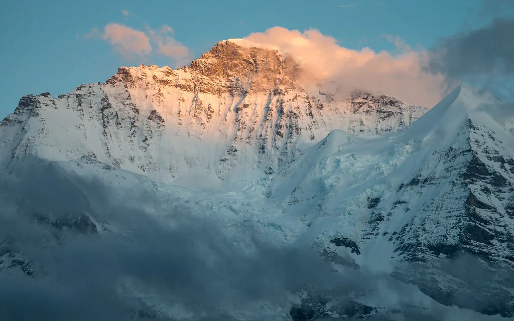 Sunset on the Jungfrau ,158m), Grindelwald