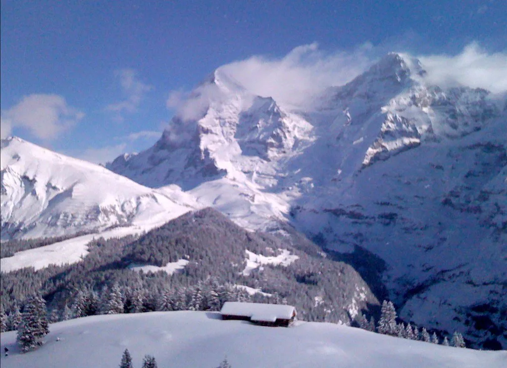 Snowboarding Off The Schilthorn, Murren, Switzerland, Grindelwald