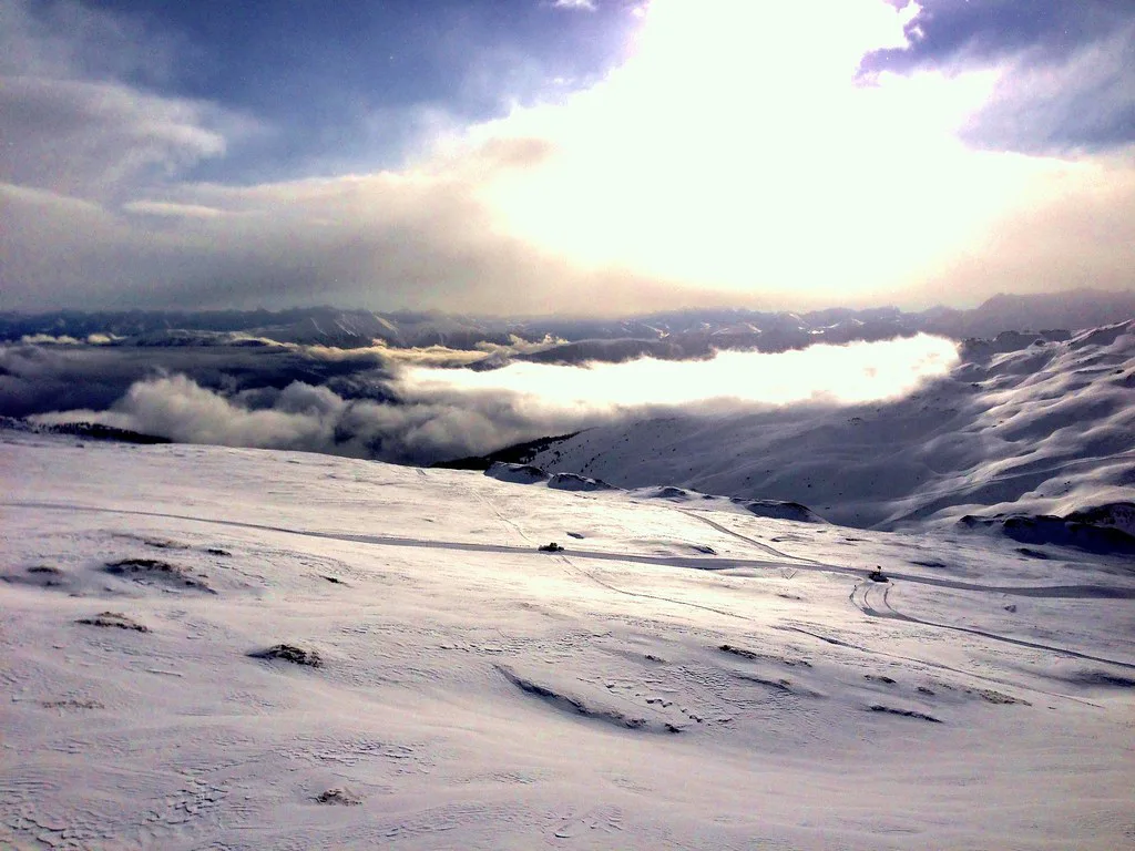 Getting ready to shred the morning powder in Laax, Switzerland
