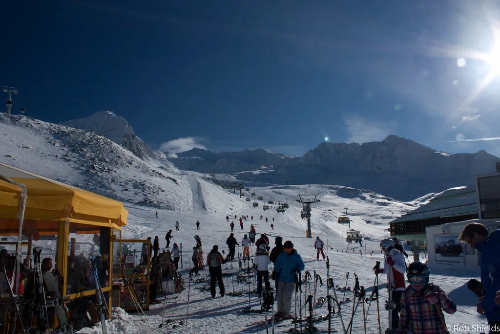 Hochgurgl Base looking at Top Mountain Star, Obergurgl