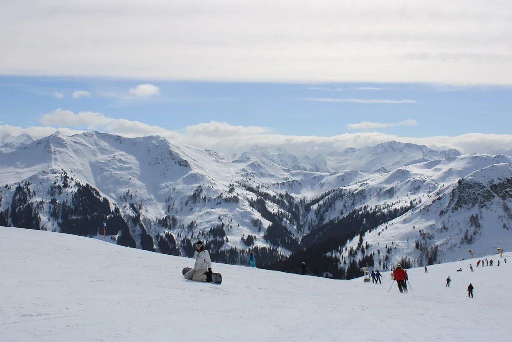 Skiing at Hinterglemm, Saalbach