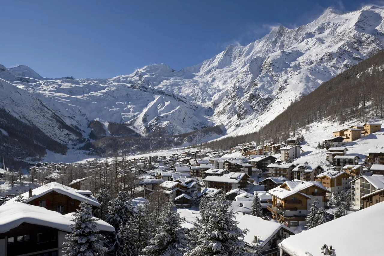 Saas-Fee Ort, Januar