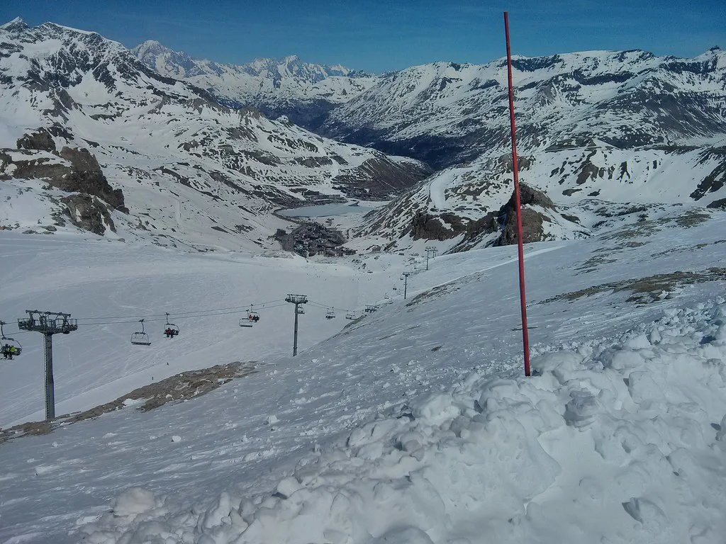 Looking down on Val Claret, Tignes