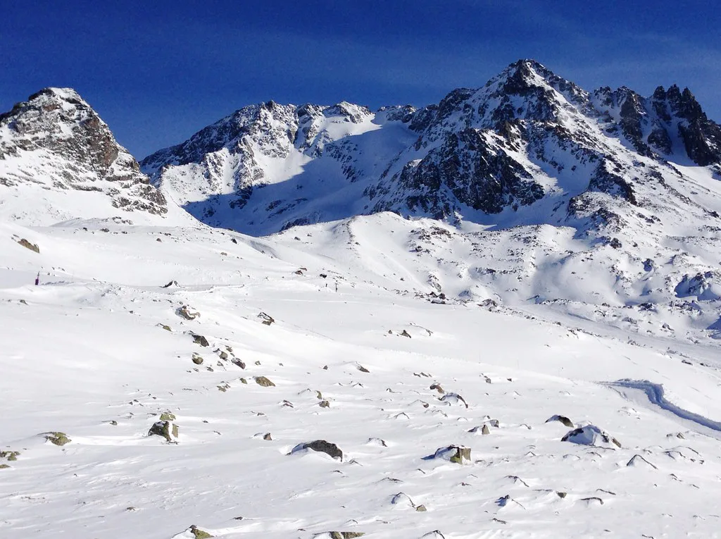 Snowboarding At Val-d'Isere In Espace Killy