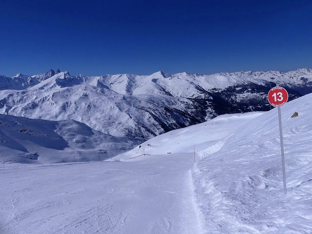 Piste rouge Moraine à Valmeinier (février