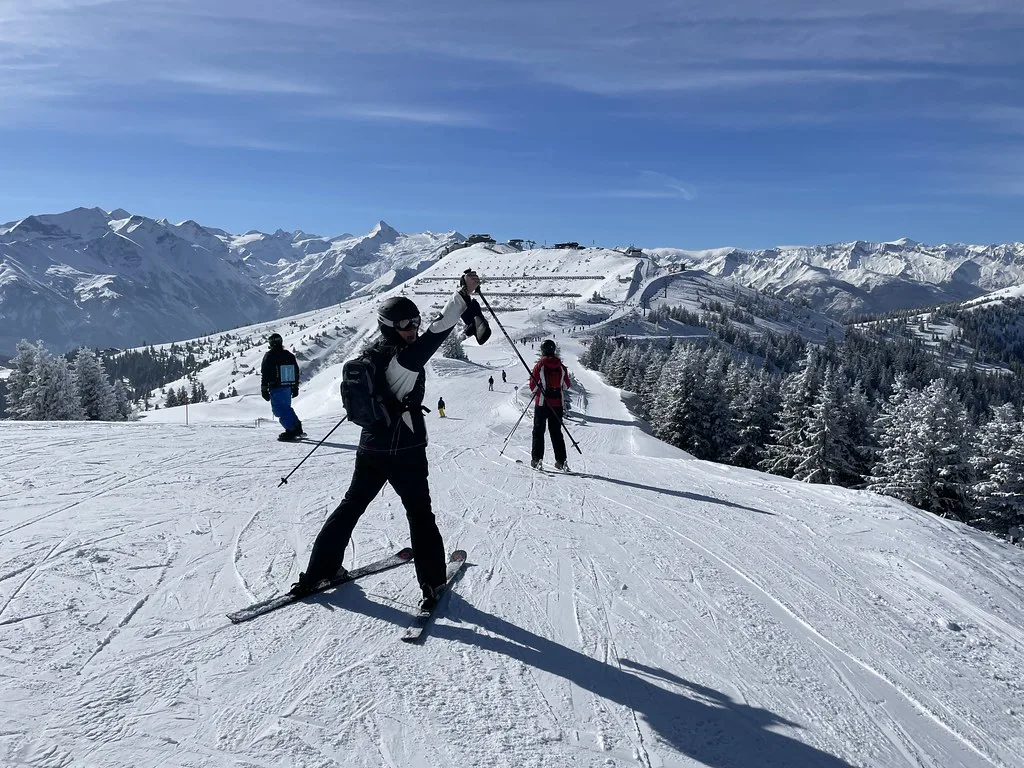 Skiing high above Zell am See